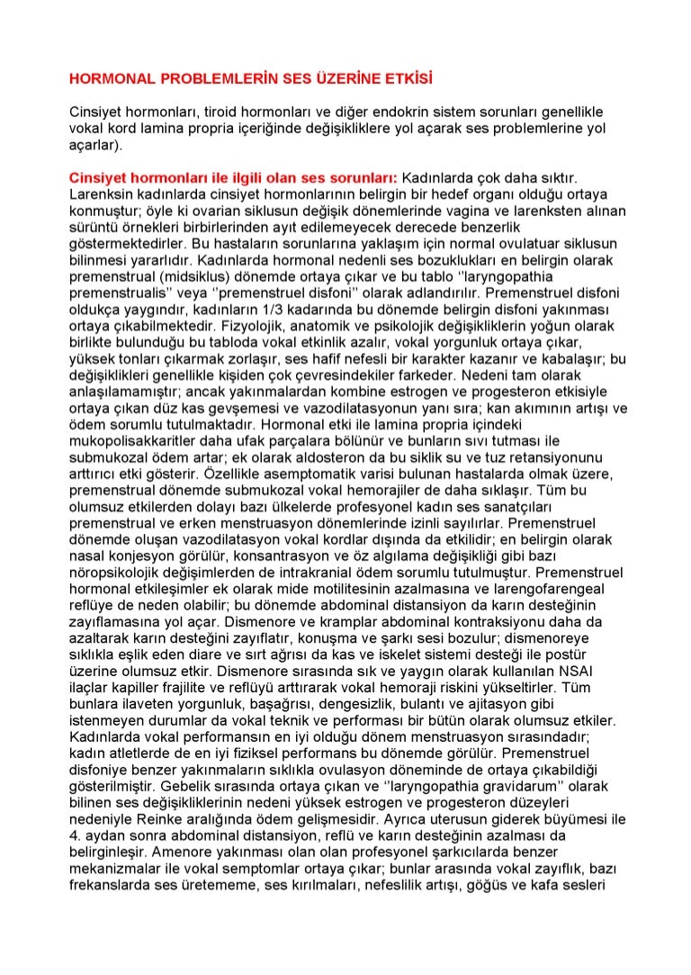 Hormonal bozukluklar Hormonal bozukluklar